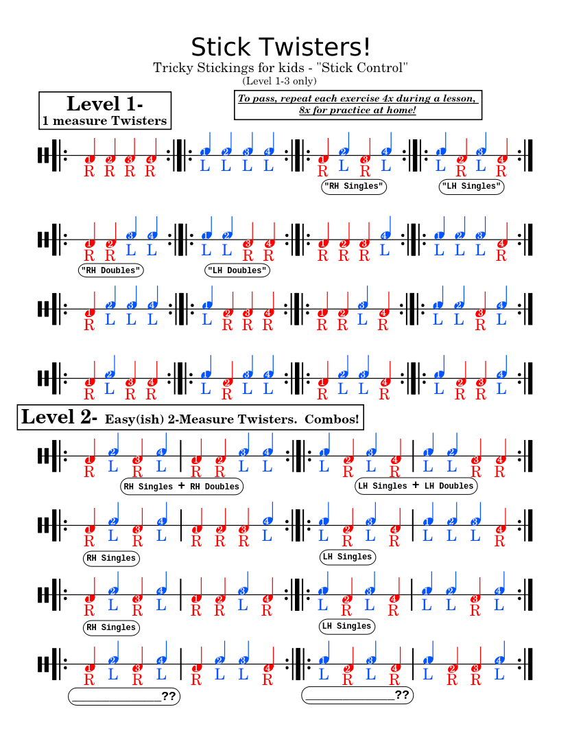 Stick Twisters piano tutorial