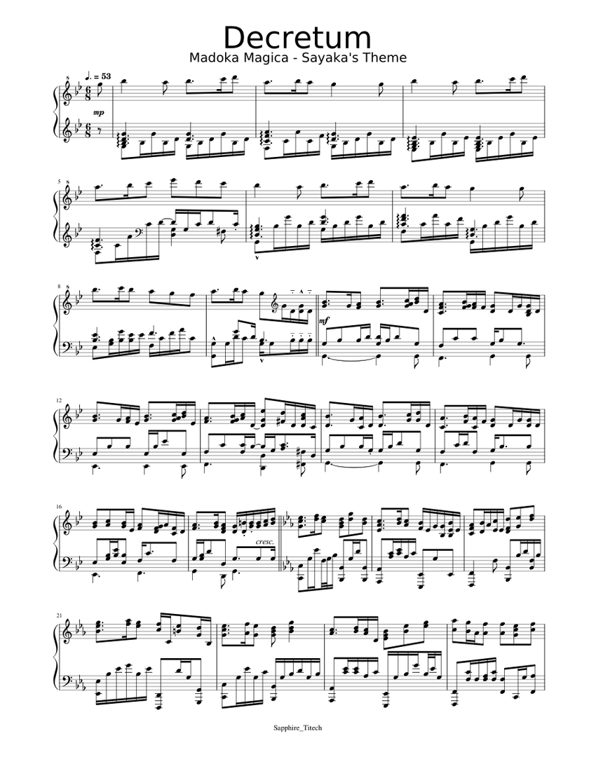 Decretum Sheet Music for Piano (Piano Four Hand) | MuseScore.com