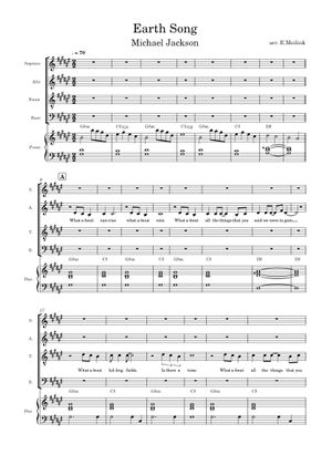 Play Official version of Earth song Sheet Music by Michael Jackson for ...