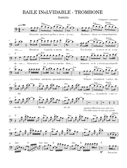 BAILE INoLVIDABLE – TROMBONE