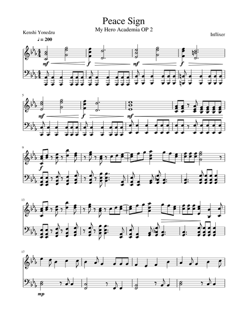 My Hero Academia - Peace Sign (Piano)