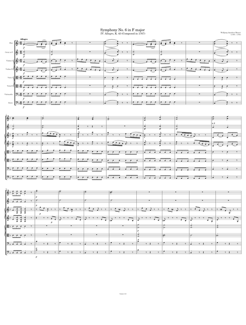 [IV. Allegro] Symphony No. 6 in F major, K. 43 – W. A. Mozart
