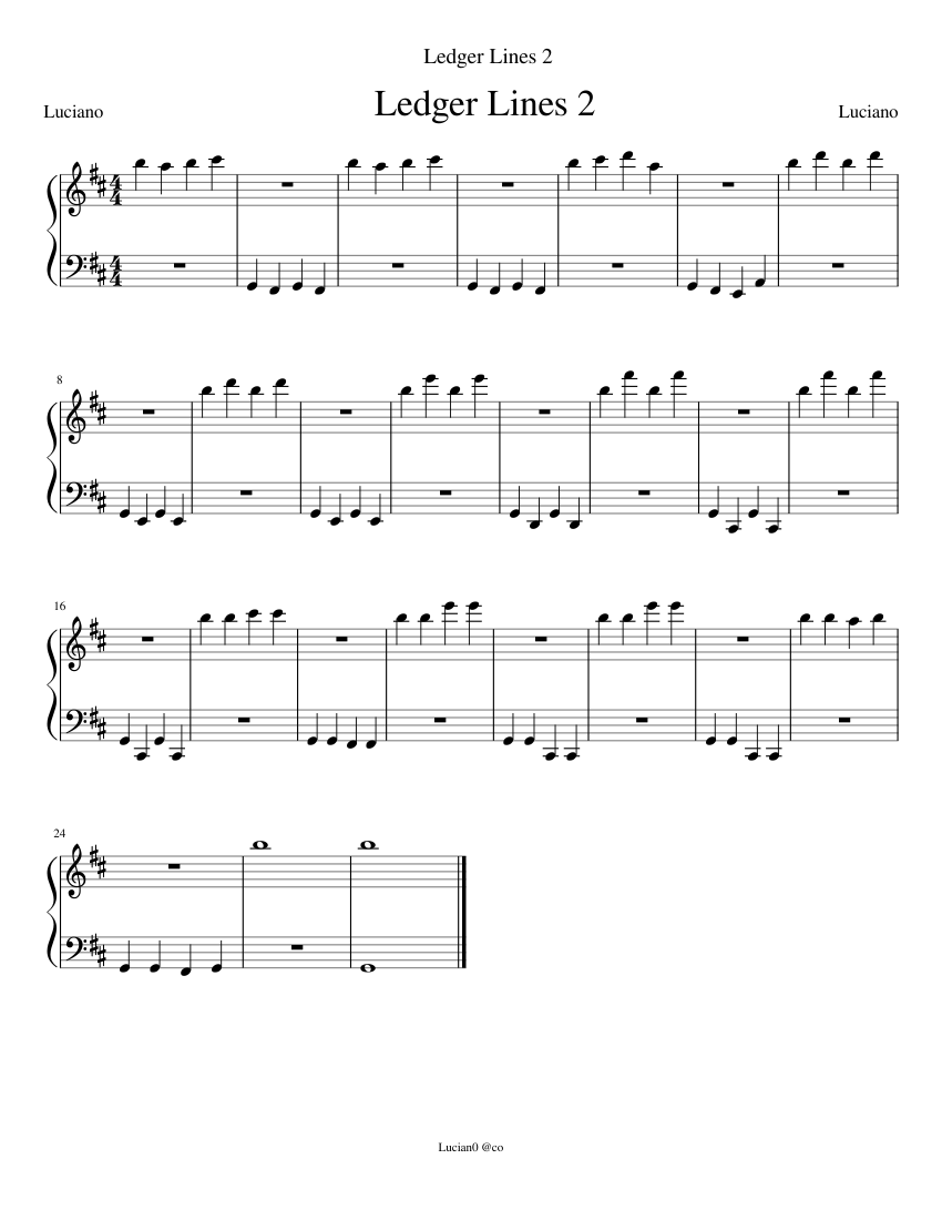 ledger lines 2 Sheet music for Piano (Solo)