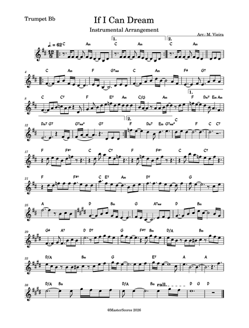 If I Can Dream (Arr. M. Vieira) - Elvis Presley (Trumpet Solo)