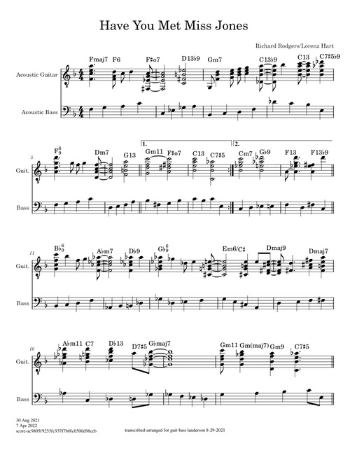 Have You Met Miss Jones – Richard Rodgers and Lorenz Hart