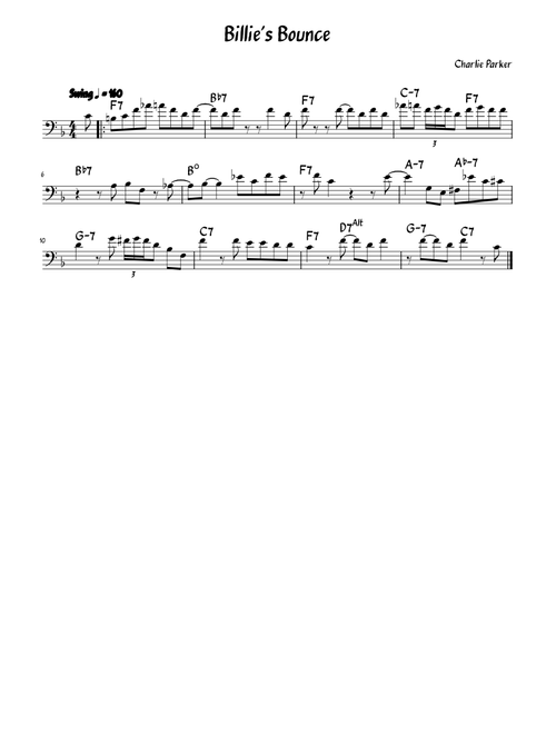 Billie's Bounce – Charlie Parker