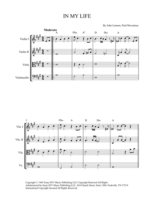 In My Life (Arr. Alex Nunes Rodrigues) - The Beatles (String Quartet)