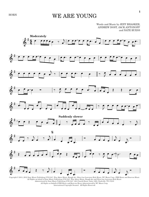 We Are Young - fun featuring Janelle Monae (French Horn Solo)