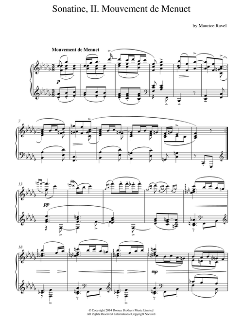 Sonatine, 2nd Movement - Maurice Ravel (Piano Solo)