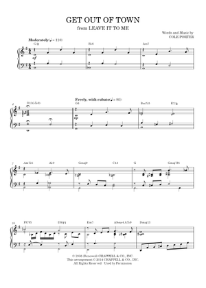 Play Official version of Get Out Of Town Sheet Music by Cole