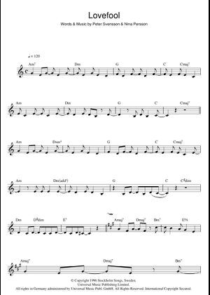 Lovefool – The Cardigans Sheet Music for Trombone, Tuba, Flute ...