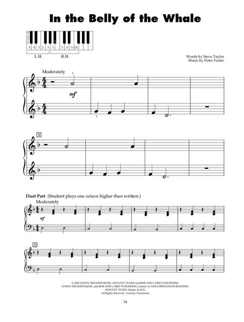 In The Belly Of The Whale (from Jonah - A VeggieTales Movie) - Steve Taylor, Peter Furler (5-Finger Piano)