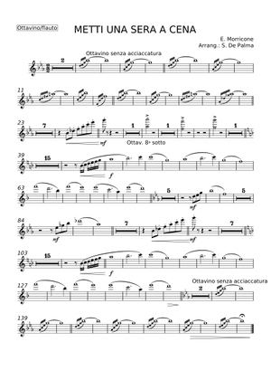 Metti una Sera a Cena Sheet Music with Chords for Contrabass