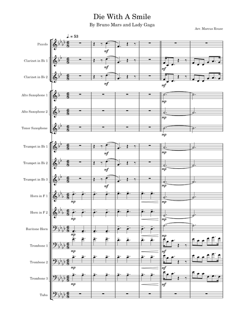 Die With A Smile – Marching Band Arrangement