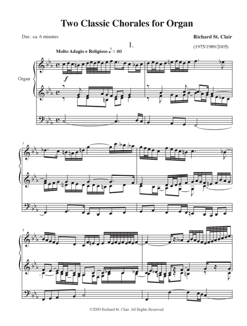 Two Classic Chorales for Organ - Richard St. Clair (Organ)