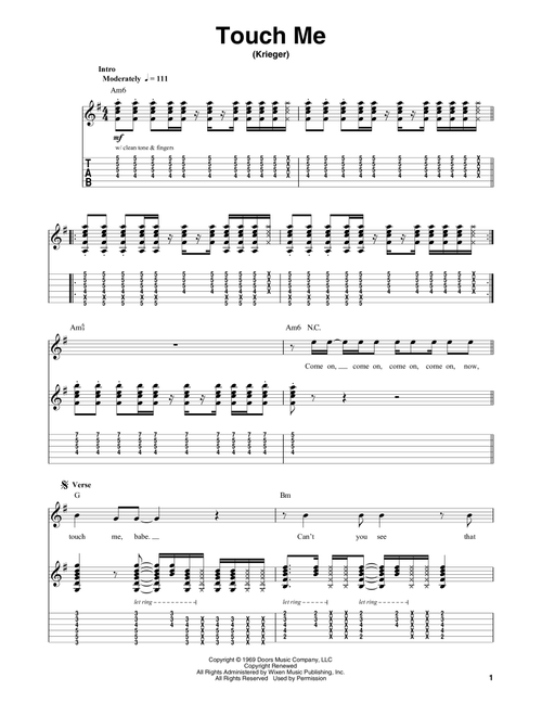 Touch Me - The Doors (Guitar Tab Play-Along)
