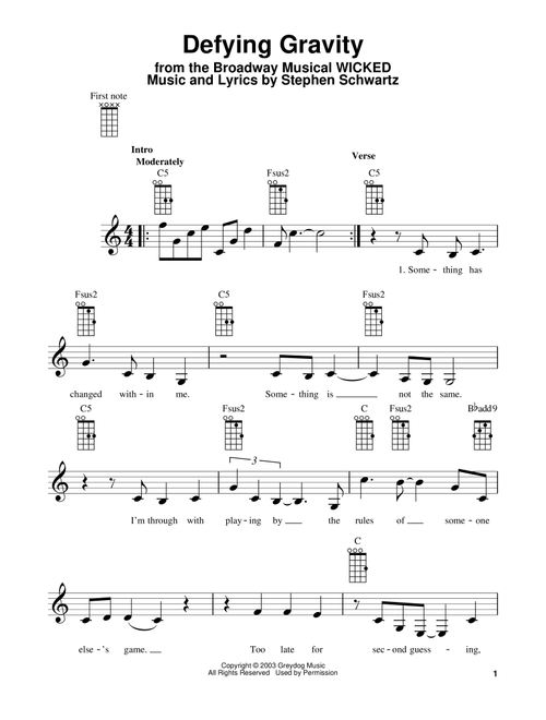 Defying Gravity (from Wicked) - Glee Cast (Ukulele)