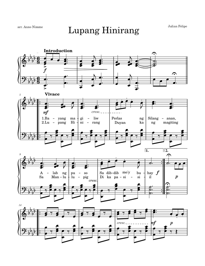 Lupang Hinirang - National Anthem of the Philippines - Julian Felipe
