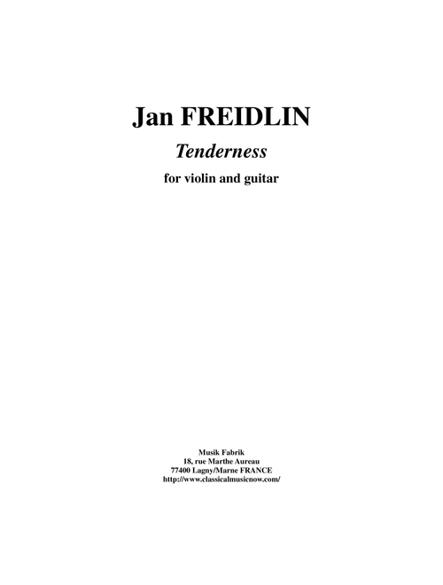Jan Freidlin: Tenderness for violin and guitar (Instrumental Duet)