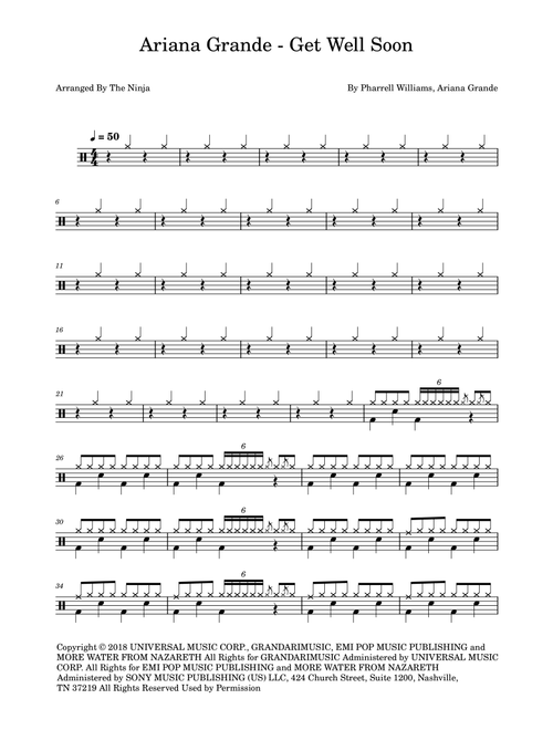 Get Well Soon (Arr. The Ninja) - Ariana Grande (Drums)