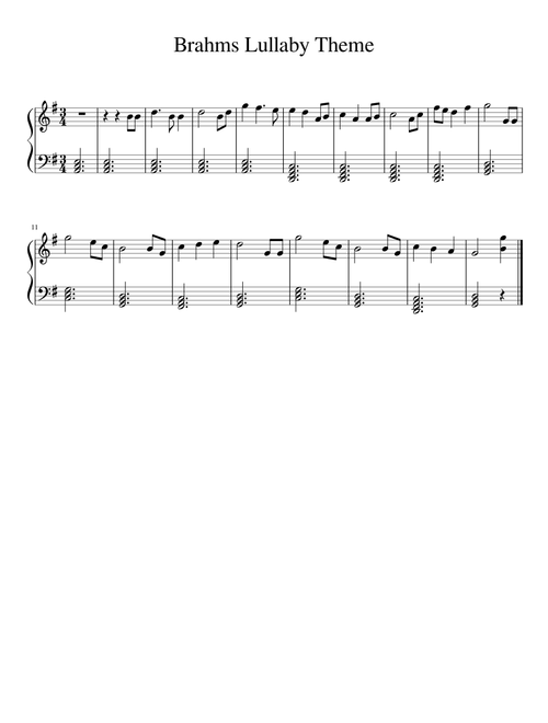Brahms Lullaby Theme