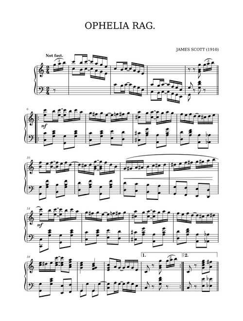 Ophelia Rag by James Scott (1910)