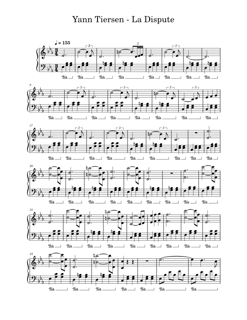 La dispute Yann Tiersen Sheet music for Piano (Solo)