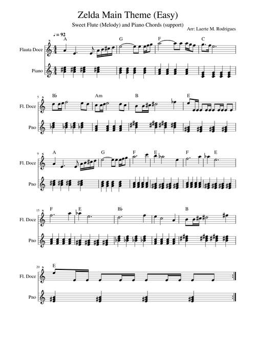 Zelda Main Theme  Easy