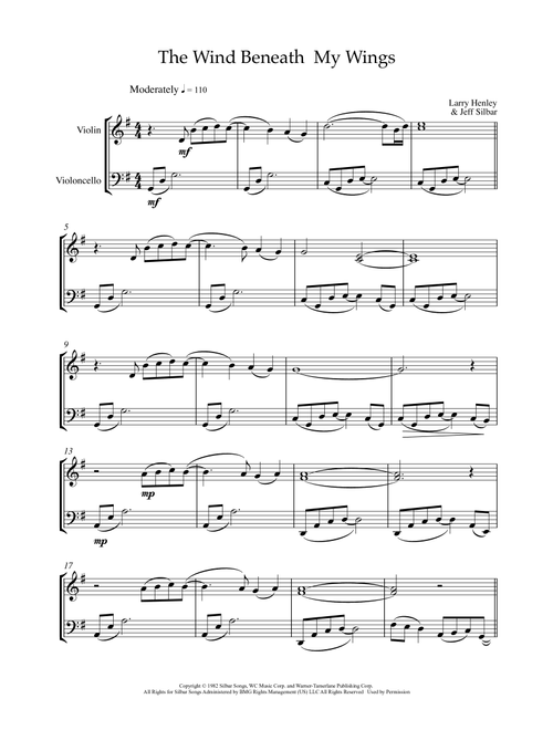 The Wind Beneath My Wings (Arr. Sherry Lewis) - Bette Midler (Instrumental Duet)