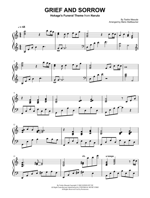 Grief And Sorrow (Arr. Mario Stallbaumer) - Toshio Masuda (Piano Solo)