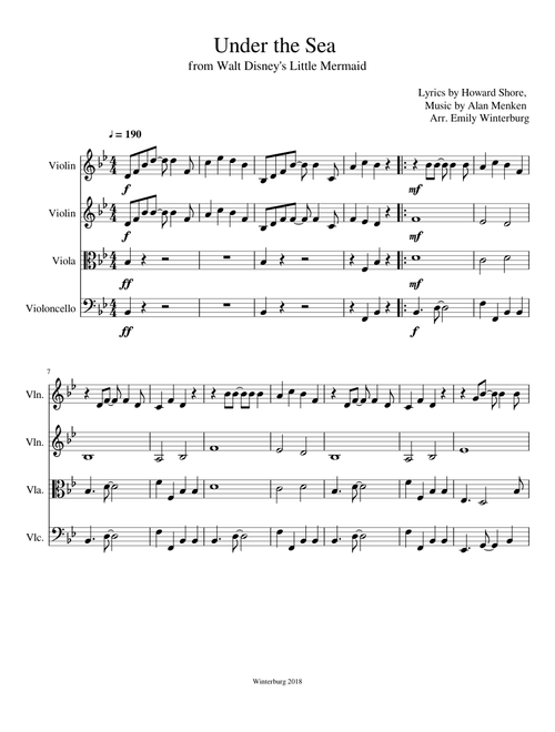 Under the Sea for string quartet