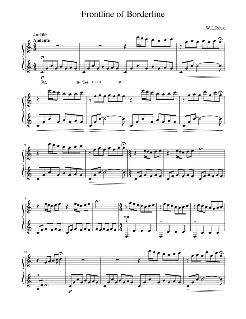 Frontline of Borderline Sheet music for Piano (Solo) | Musescore.com
