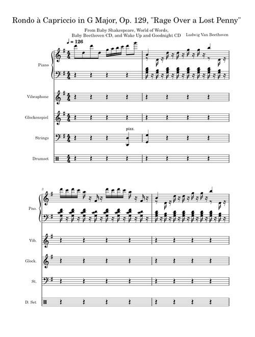 Rondo a capriccio, Op.129 – Ludwig van Beethoven Rondo à Capriccio in G Major, Op. 129, "Rage Over a Lost Penny" - Baby Shakespeare