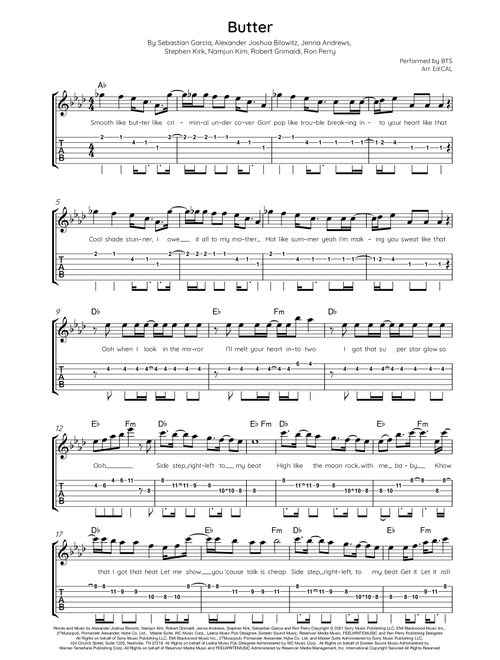 Butter (Arr. Ed.CAL) - BTS (Guitar Tab)
