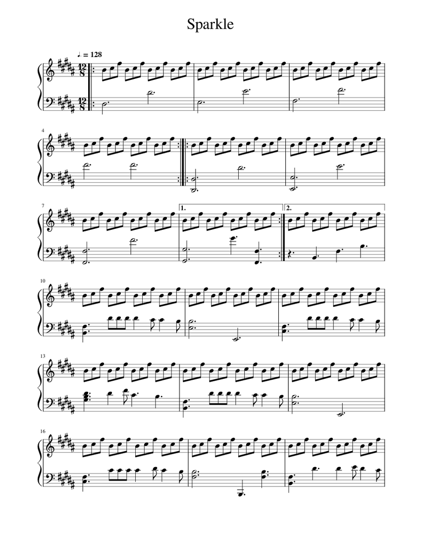 Sparkle [Kimi no Na wa] Sheet Music for Piano (Solo) | MuseScore.com