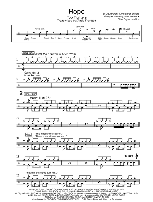 Rope (Arr. Andy Thurston) - Foo Fighters (Drums)
