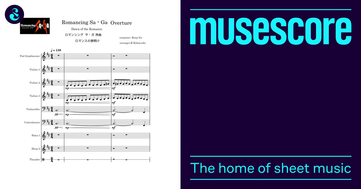 Romancing SaGa I Overture - Kenji Ito Sheet Music for Harp