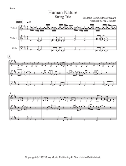 Human Nature (Arr. Joe Deninzon) - Michael Jackson (String Ensemble)