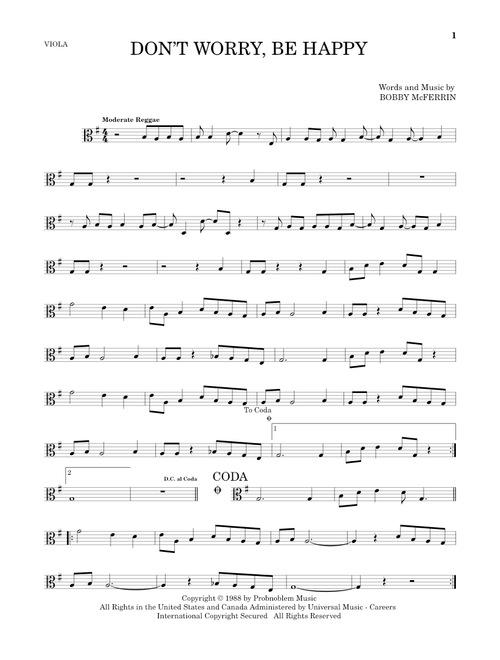 Don't Worry, Be Happy - Bobby McFerrin (Viola Solo)