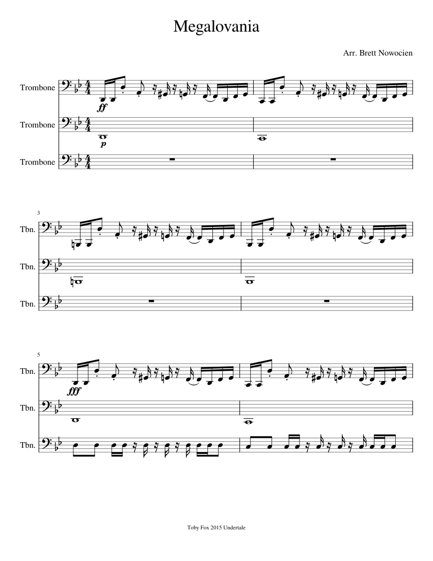 Megalovania Trombone Trio Sheet music for Trombone (Mixed Trio