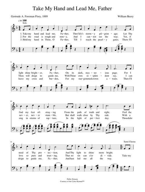 Take my hand and lead me, father - William Beery