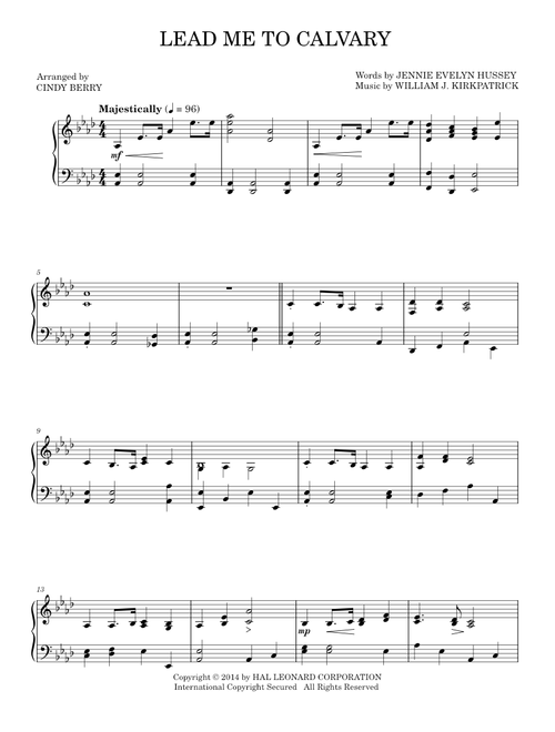 Lead Me to Calvary - William J. Kirkpatrick (Piano Solo)