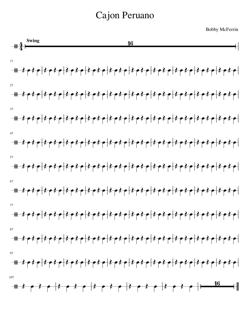 Cajon Peruano Sheet music for Snare drum (Solo)