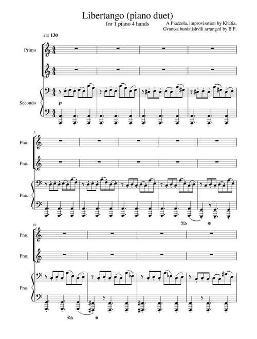Libertango (piano duet)