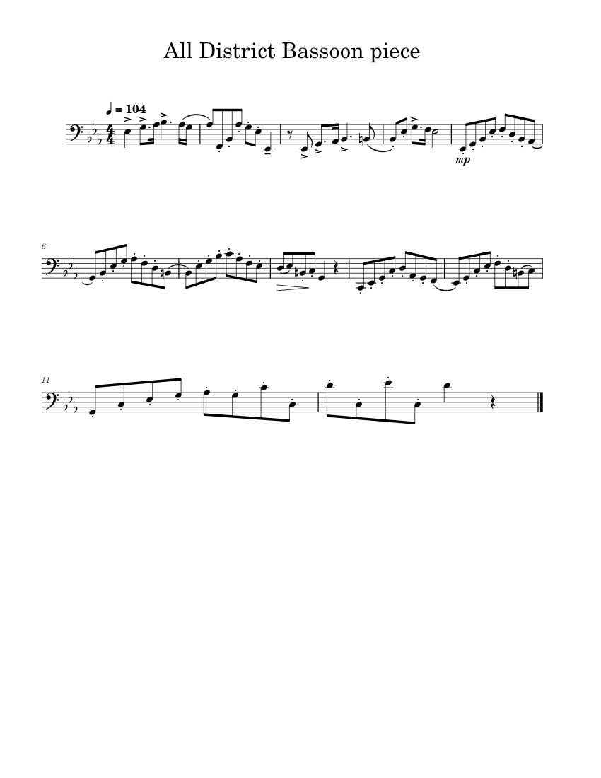 All_District_Bassoon_piece Sheet music for Bassoon (Solo)