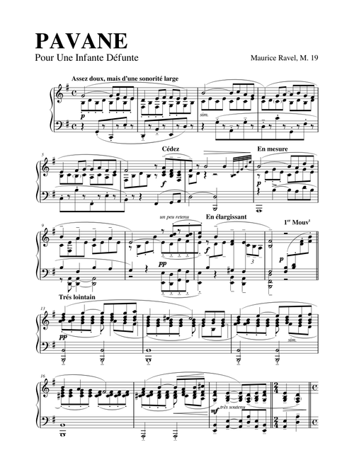 Maurice Ravel - Pavane pour une infante défunte, M. 19