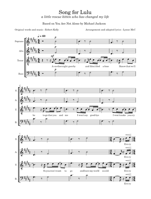 Song for Lulu, based on MJ's You are not alone