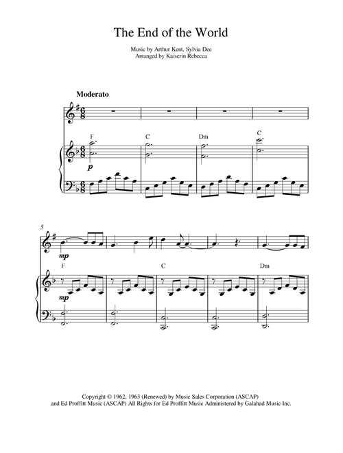 The End Of The World (Arr. Kaiserin Rebecca) - The Carpenters (Trumpet and Piano)