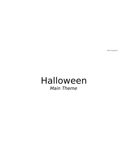 Halloween theme – John Carpenter