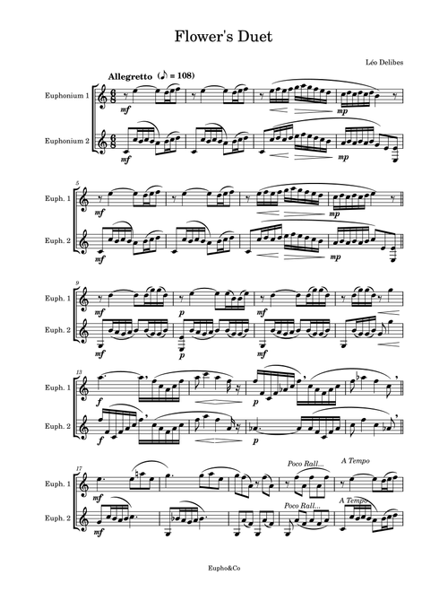 Flower's Duet (Bb TC) (Arr. Eupho&Co) - Léo Delibes (Instrumental Duet)